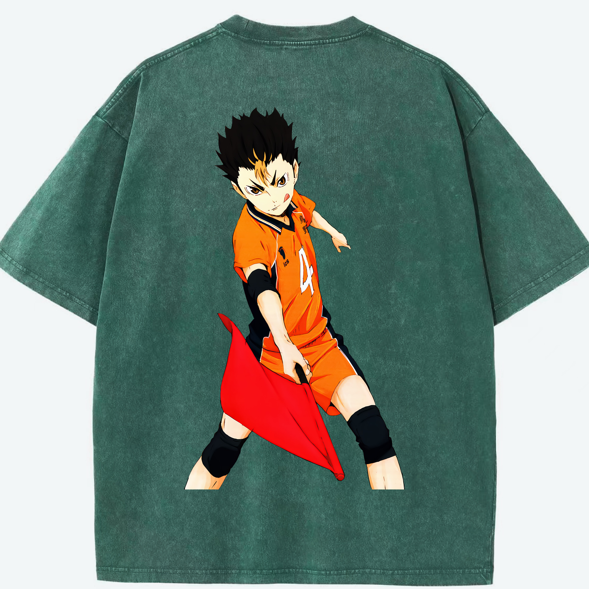 （画像用） ハイキュー!! Haikyu!! 綿100% ヴィンテージ風 半袖Tシャツ（背面プリント）